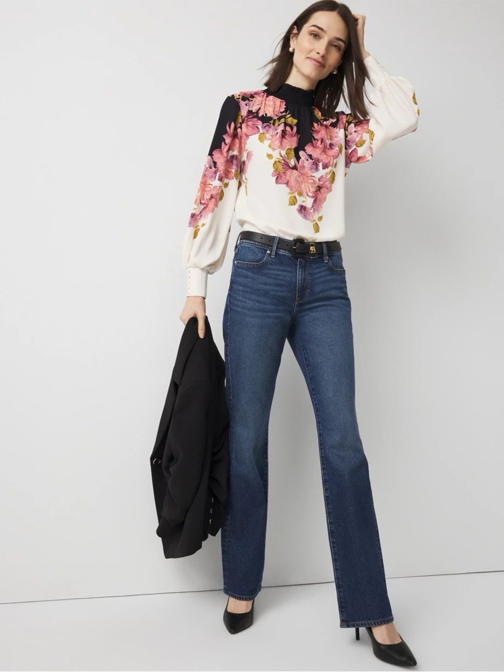 Women's Dark Blue Straight-Leg Jeans
